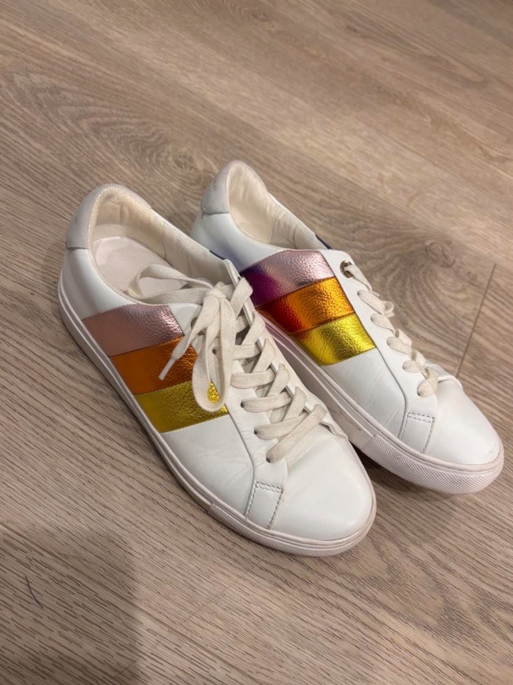 Kurt Geiger Metallic Rainbow Stripe Sneakers